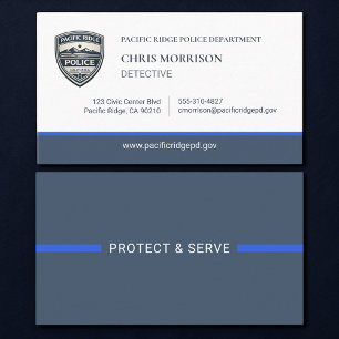 Police Thin Blue Line Logo Business Card
