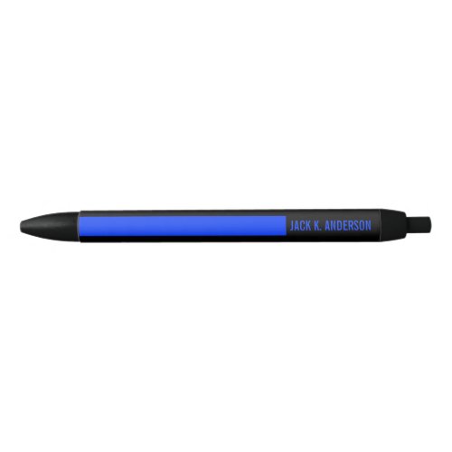 Police Thin Blue Line Monogram Black Ink Pen