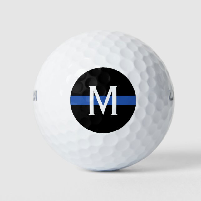 Police Thin Blue Line Monogram Golf Balls (Front)