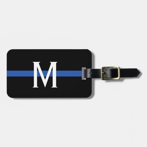 Police Thin Blue Line Monogram Luggage Tag