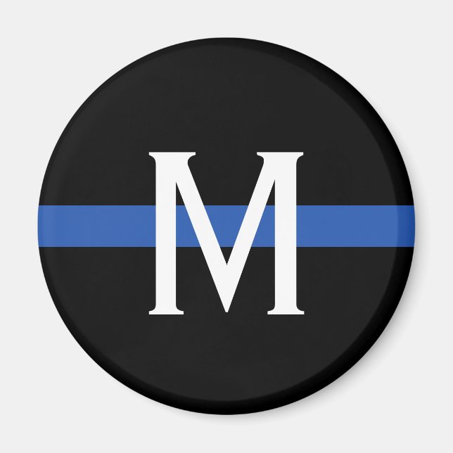 Police Thin Blue Line Monogram Magnet (Front)