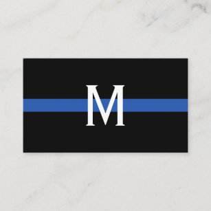 Police Thin Blue Line Monogrammed Professional Business Card