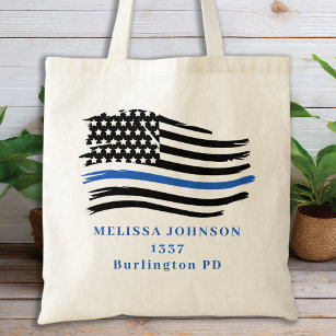 Police Thin Blue Line Personalize Law Enforcement  Tote Bag
