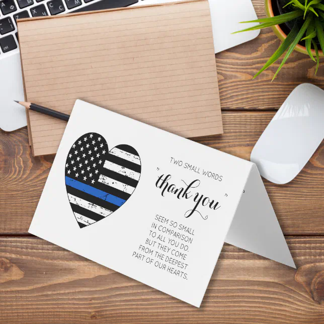 Police Thin Blue Line Personalized Thank You Business Card | Zazzle