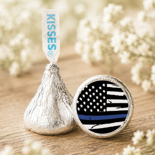 POLICE Thin Blue Line Photo Chocolate Kiss Favor