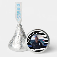 POLICE Thin Blue Line Photo Chocolate Kiss Favor