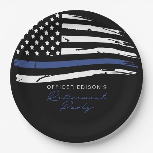 POLICE Thin Blue Line Photo Chocolate Kiss Favor Paper Plates
