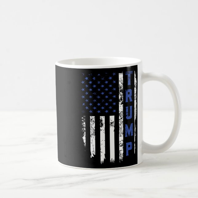 Police Thin Blue Line Republican Cop Usa Flag  Coffee Mug (Right)