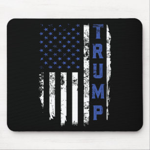 Police Thin Blue Line Republican Cop Usa Flag  Mouse Pad