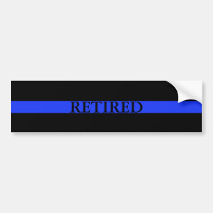 Police Thin Blue Line Retired Bumper Sticker