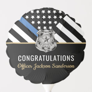 Police Thin Blue Line Retirement Congratulations Balloon