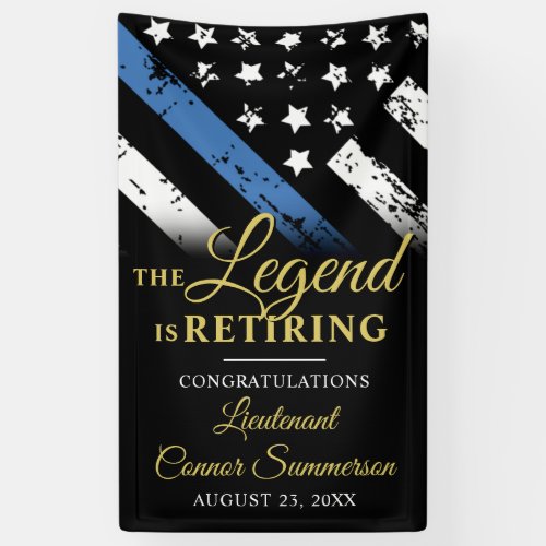 Police Thin Blue Line Retirement Party Welcome Banner