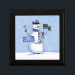 Police Thin Blue Line Snowman Christmas Gift Box<br><div class="desc">This holiday gift box for police officers features an artistically painted snowman wearing a police cap and holding a thin blue line American flag with stars and stripes and holding a sign that says "Merry Christmas". Designed by world renowned artist ©Tim Coffey.</div>