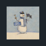 Police Thin Blue Line Snowman Christmas Wood Wall Art<br><div class="desc">This holiday wood wall art for police officers features an artistically painted snowman wearing a police cap and holding a thin blue line American flag with stars and stripes and holding a sign that says "Merry Christmas". Designed by world renowned artist ©Tim Coffey.</div>