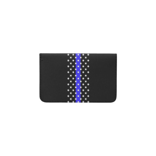 CUSTOM NAME USA FLAG THIN BLUE LINE POLICE ID CREDIT CARD HOLDER KEYCHAIN CASE