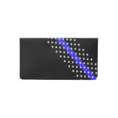 Police Thin Blue Line Stars and Stripes Checkbook Cover (Front)