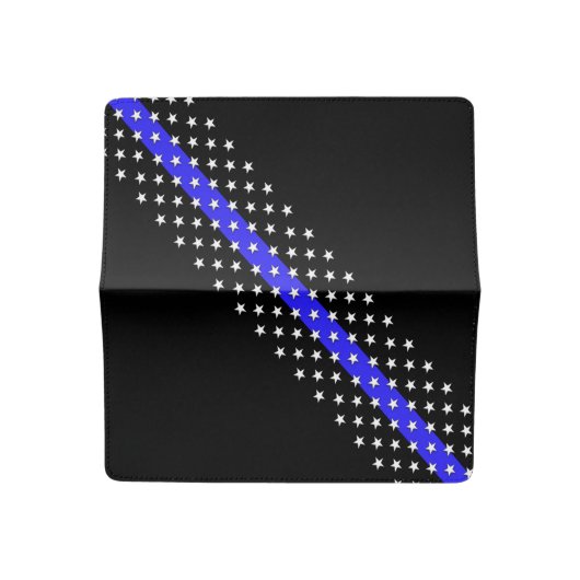 Police Thin Blue Line Stars and Stripes Checkbook Cover (Open)