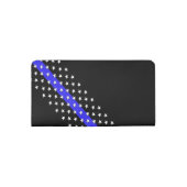 Police Thin Blue Line Stars and Stripes Checkbook Cover (Back)