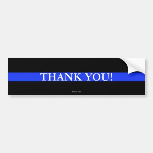 Police Thin Blue Line _ Thank You Bumper Sticker