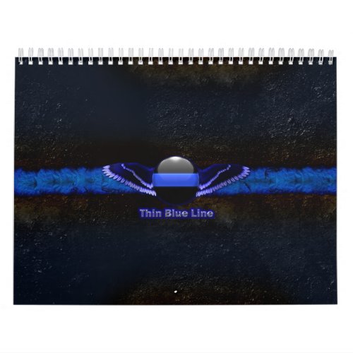 Police Thin Blue Line Wings Calendar