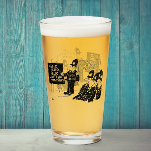 Police Training School Cartoon Glass