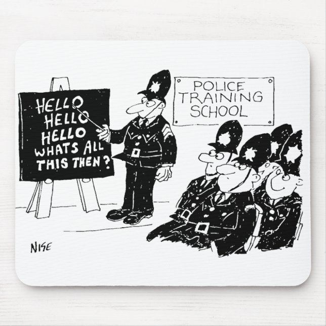 Police Training School Cartoon Mouse Pad (Front)