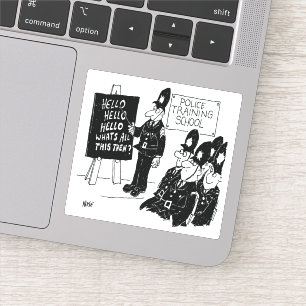 Police Training School Cartoon. Sticker