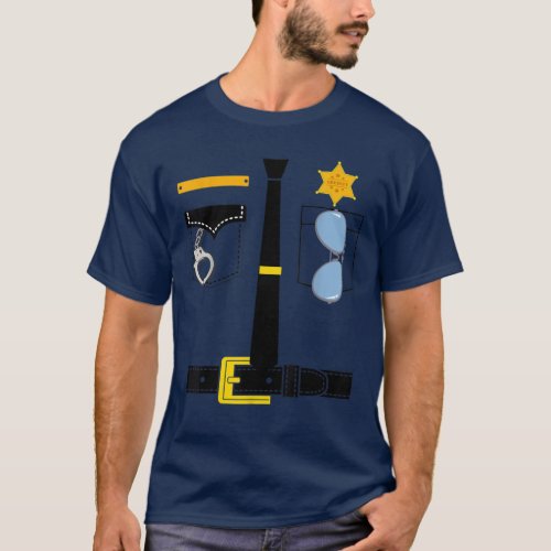 Police Uniform Costume Halloween Kids T_Shirt