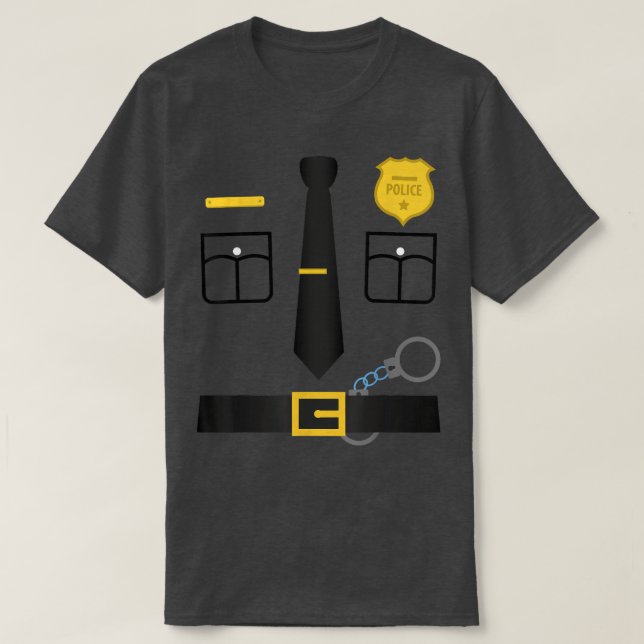 Police Uniform Costume Halloween   Kids to Adult  T-Shirt (Design Front)