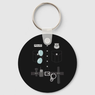 Police Uniform Halloween Kids Boys  Keychain