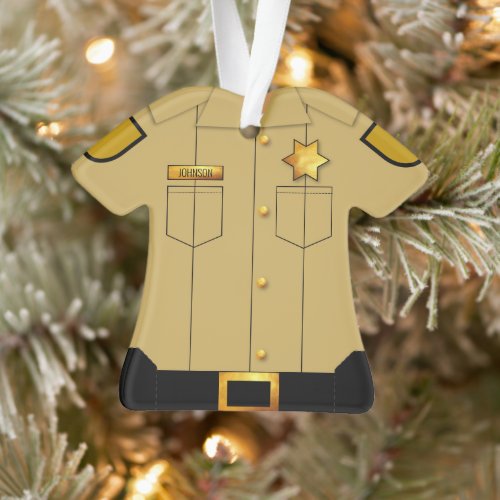 Police Uniform Tan Profession Ornament