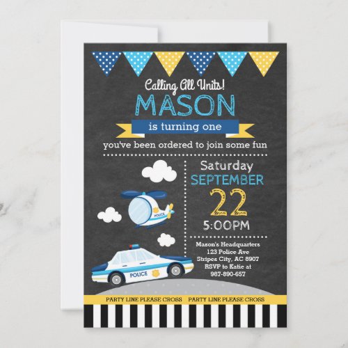 Police Units Birthday Invitation