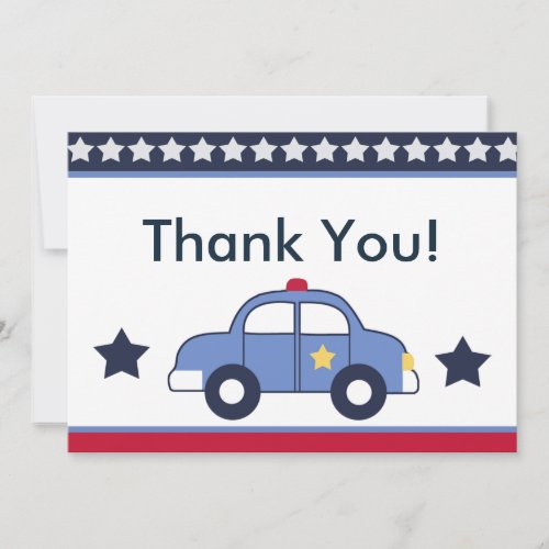 Police VehicleCop Car Hero Thank You Cards