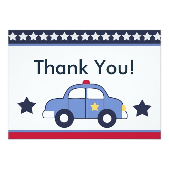 Thank You Card Template For Officers vehicle cop car thank you cards zazzle Thank You Card Template For Officers vehicle cop car thank you cards zazzle