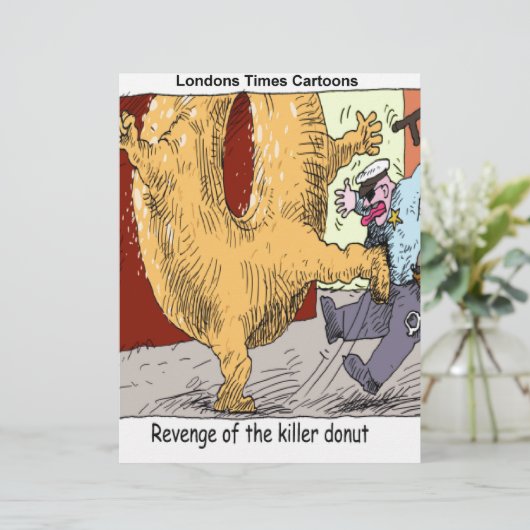 Police Vs Donut Funny Cartoon (Standing Front)