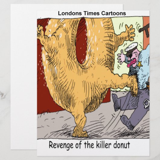 Police Vs Donut Funny Cartoon (Front/Back)