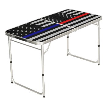 Police Vs. Firemen Beer Pong Table by ThinBlueLineDesign at Zazzle