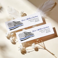 Police Watercolor Thin Blue Line Flag
