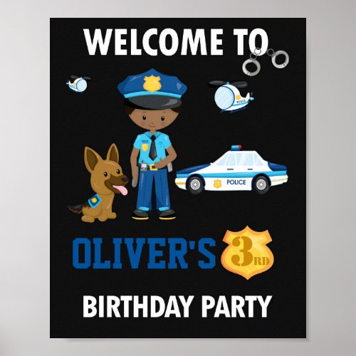 Police welcome party sign Police party decoration