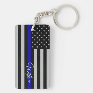 Police Wife Flag Keychain