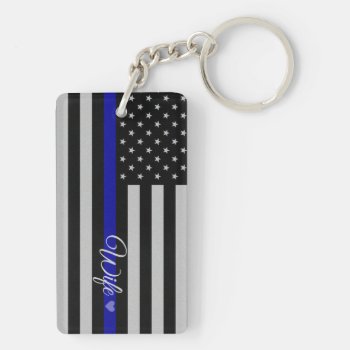 Police Wife Flag Keychain by ThinBlueLineDesign at Zazzle