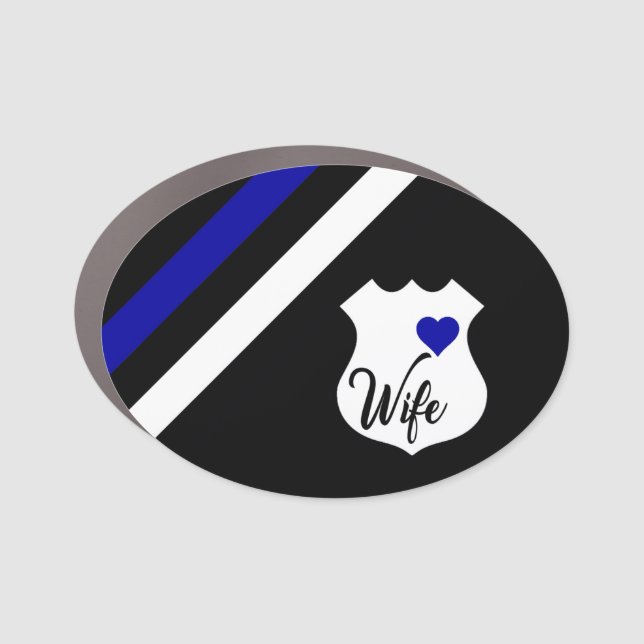 Police Wife Heart Car Magnet (Front)