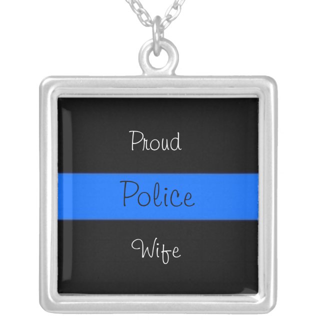 Police Wife Pride Silver Plated Necklace (Front)