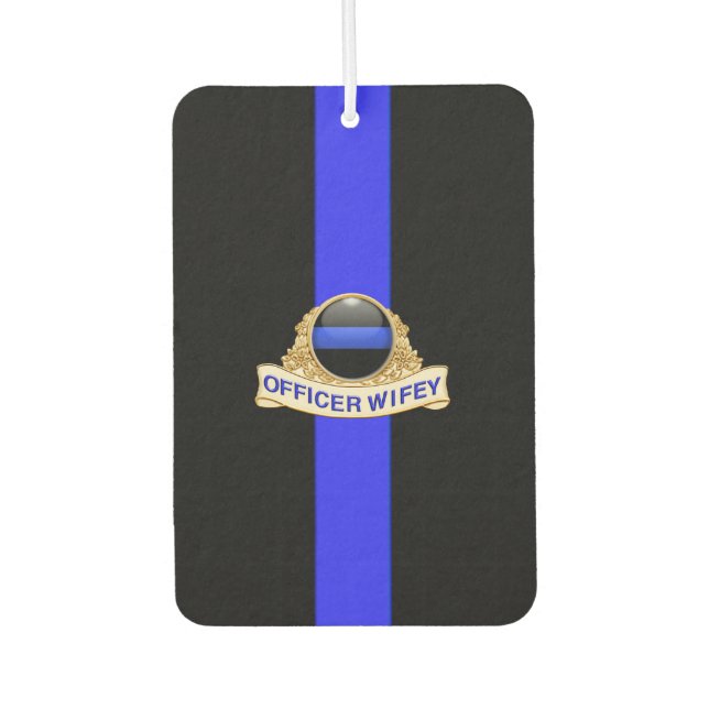 Police Wife Thin Blue Line Car Air Freshener (Front)