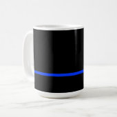 Police Wife Thin Blue Line Rose Custom Name Coffee Mug (Front Left)