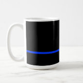 Police Wife Thin Blue Line Rose Custom Name Coffee Mug (Left)