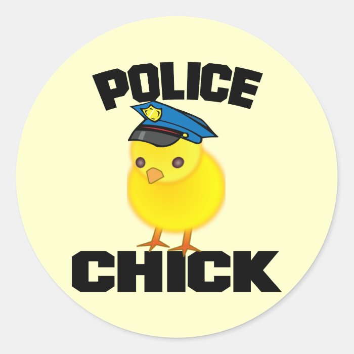 Police Woman Round Sticker