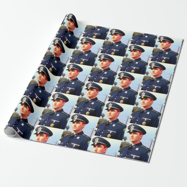 Police Wrapping Paper  (Unrolled)