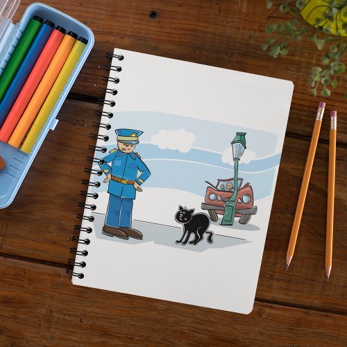 Policeman And A Black Cat Notebook