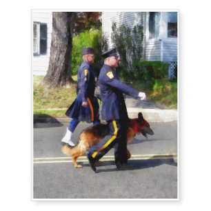 Policeman and Police Dog in Parade Temporary Tattoos